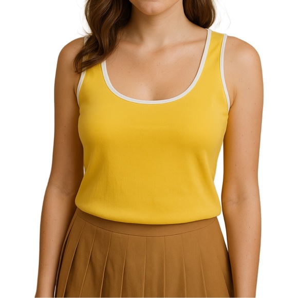 Vintage Champs Buttery Yellow Preppy Tank Top Collegiate Athletic Style Size L - Picture 6 of 6